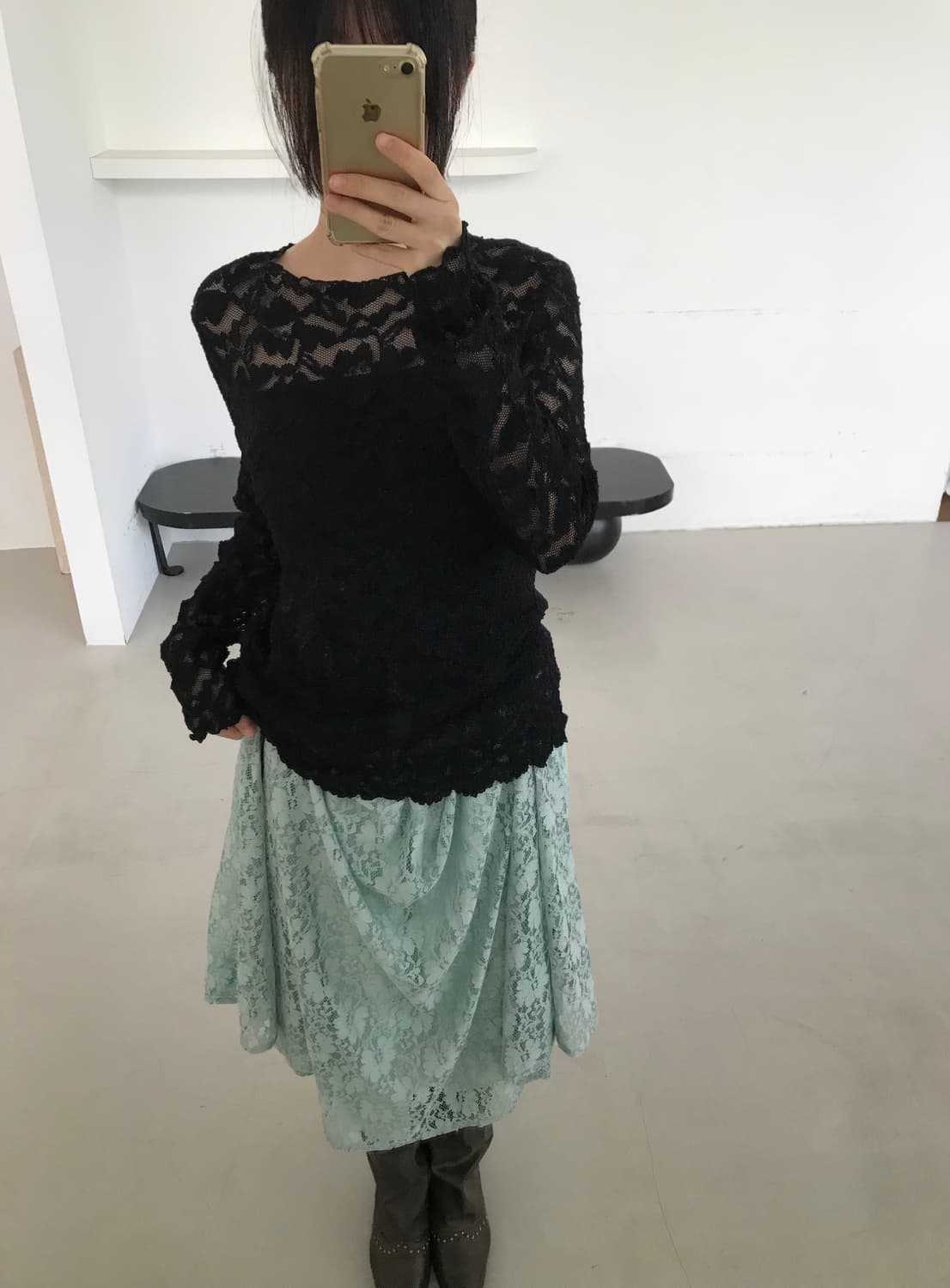 vintage black lace top 상품이미지2