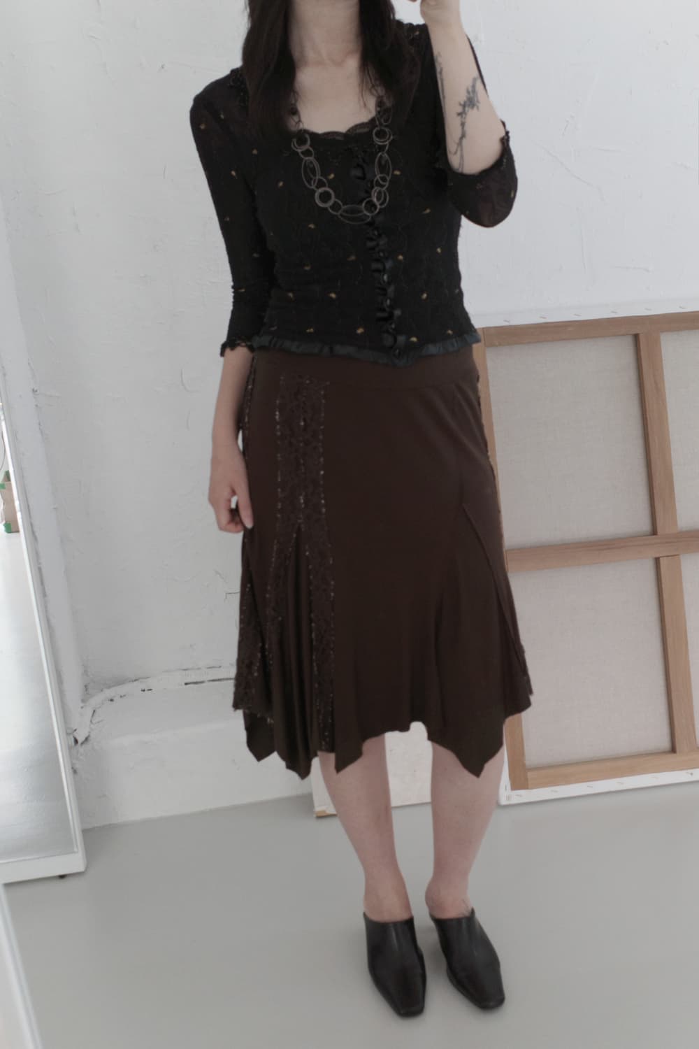 lace unbalanced skirt 상품이미지5