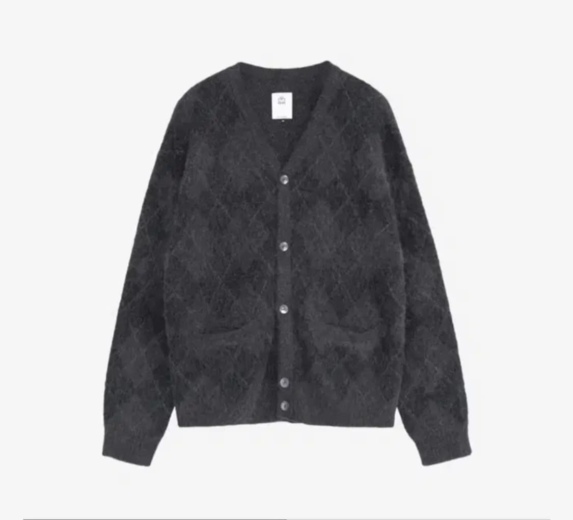 3) 폴리테루 아가일 가디건 차콜 상품이미지1