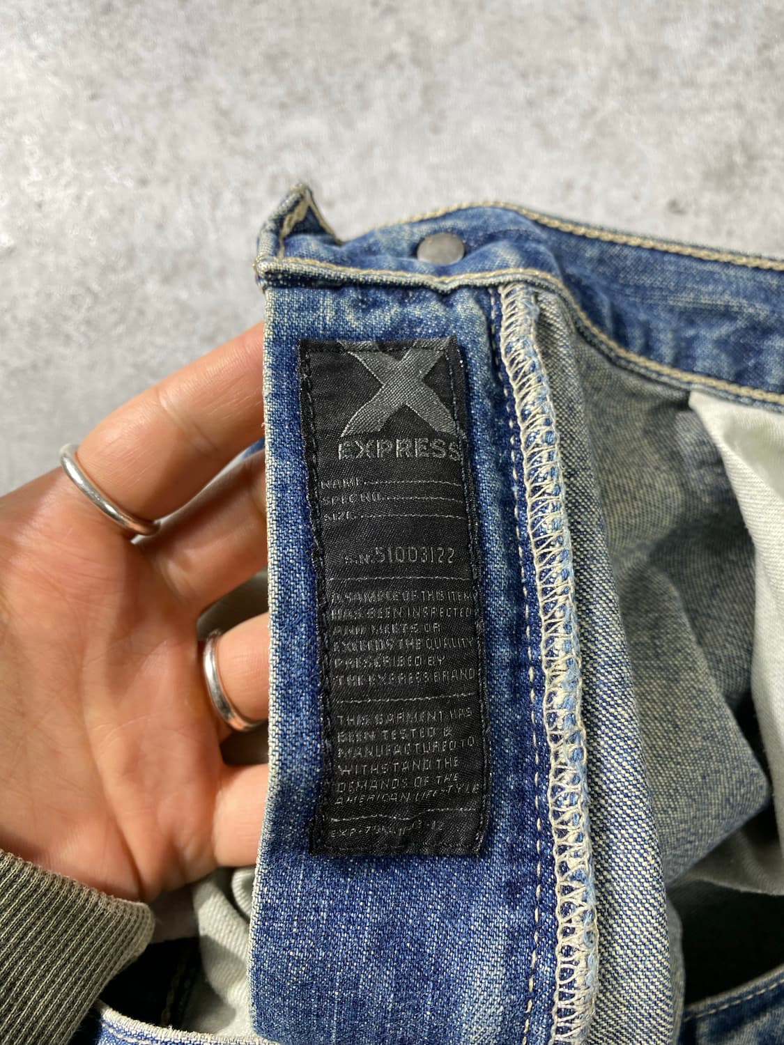 [34] 00s EXPRESS 익스프레스 덩가리핏 와이드 데님팬츠 상품이미지8