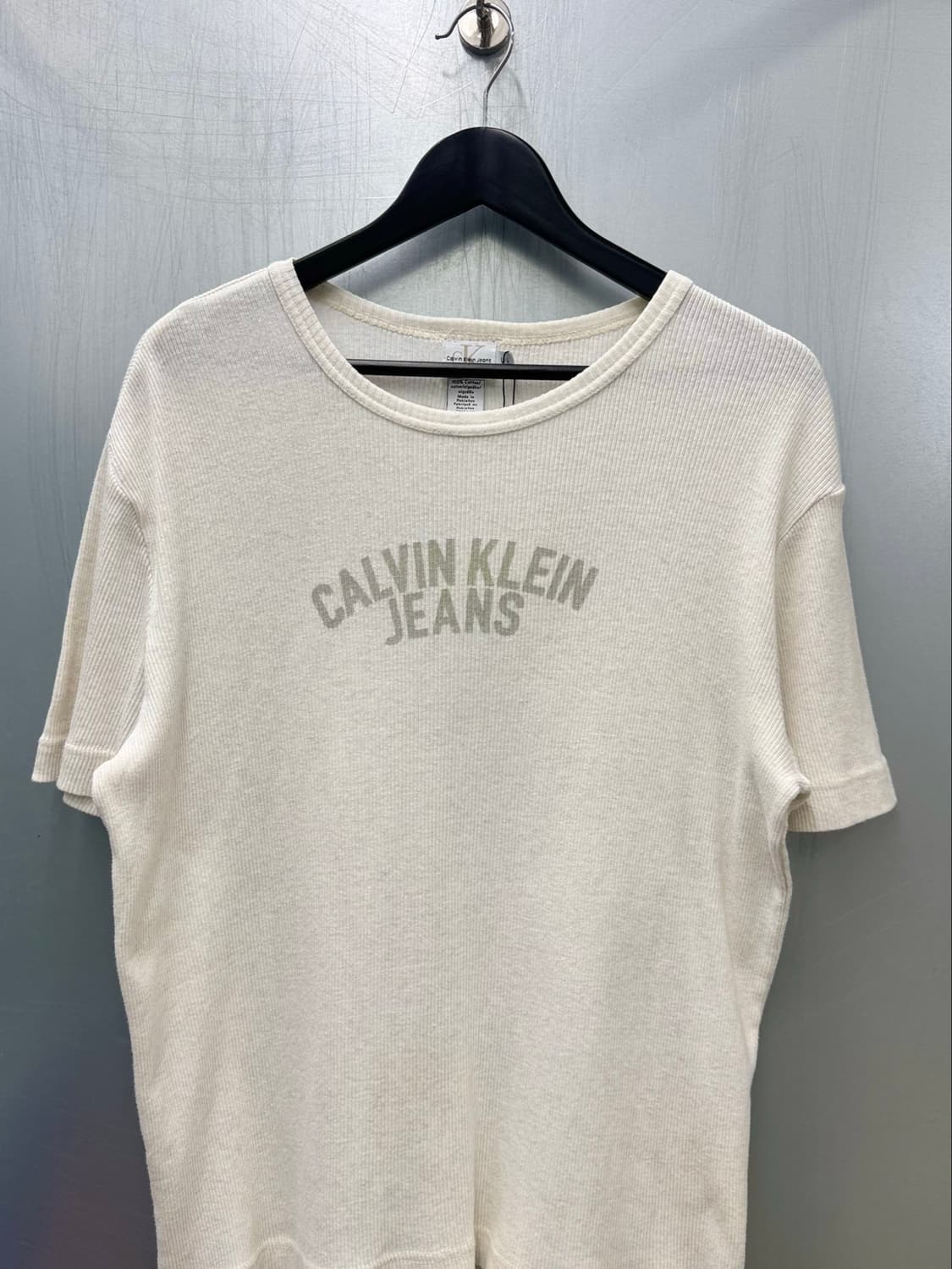 Calvin klein jeans 캘빈클라인 스펠아웃 골지 반소매티셔츠 상품이미지1
