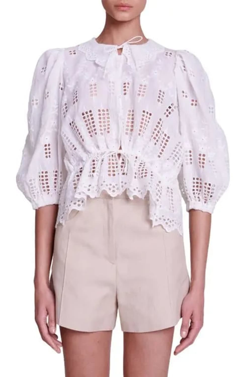 마쥬 오픈워크 자수 블라우스 상품이미지4