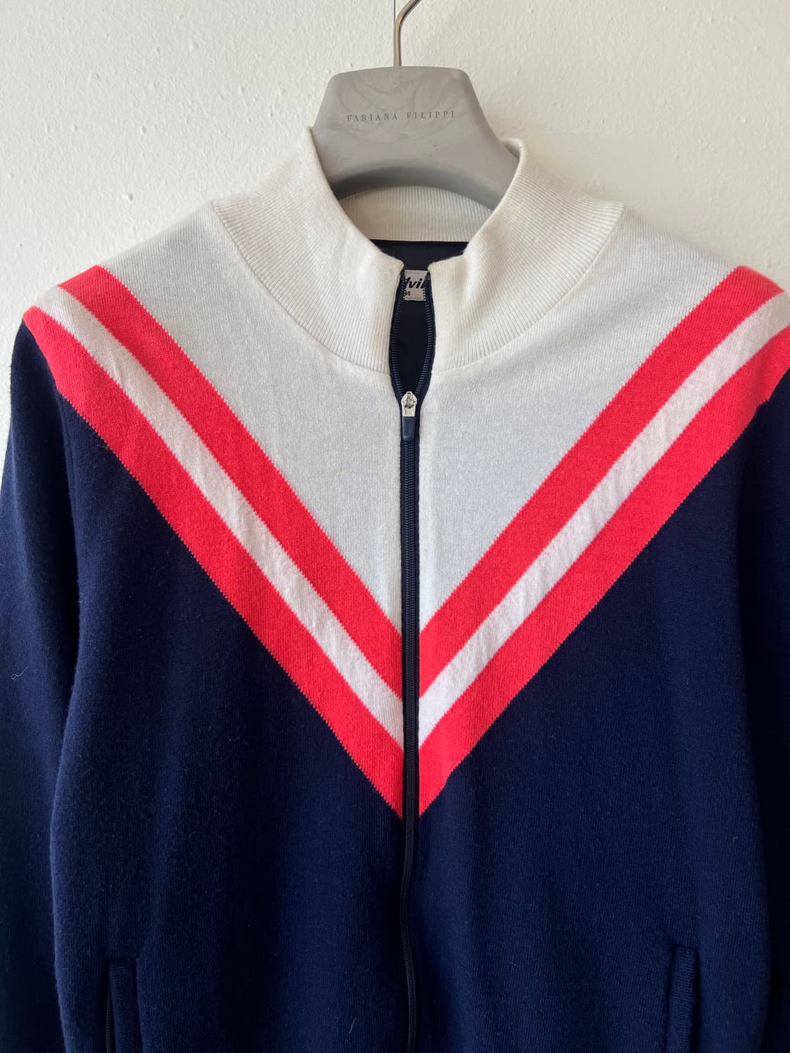 볼빅 여성 네이비 울방풍집업점퍼 골프니트점퍼 상품이미지1