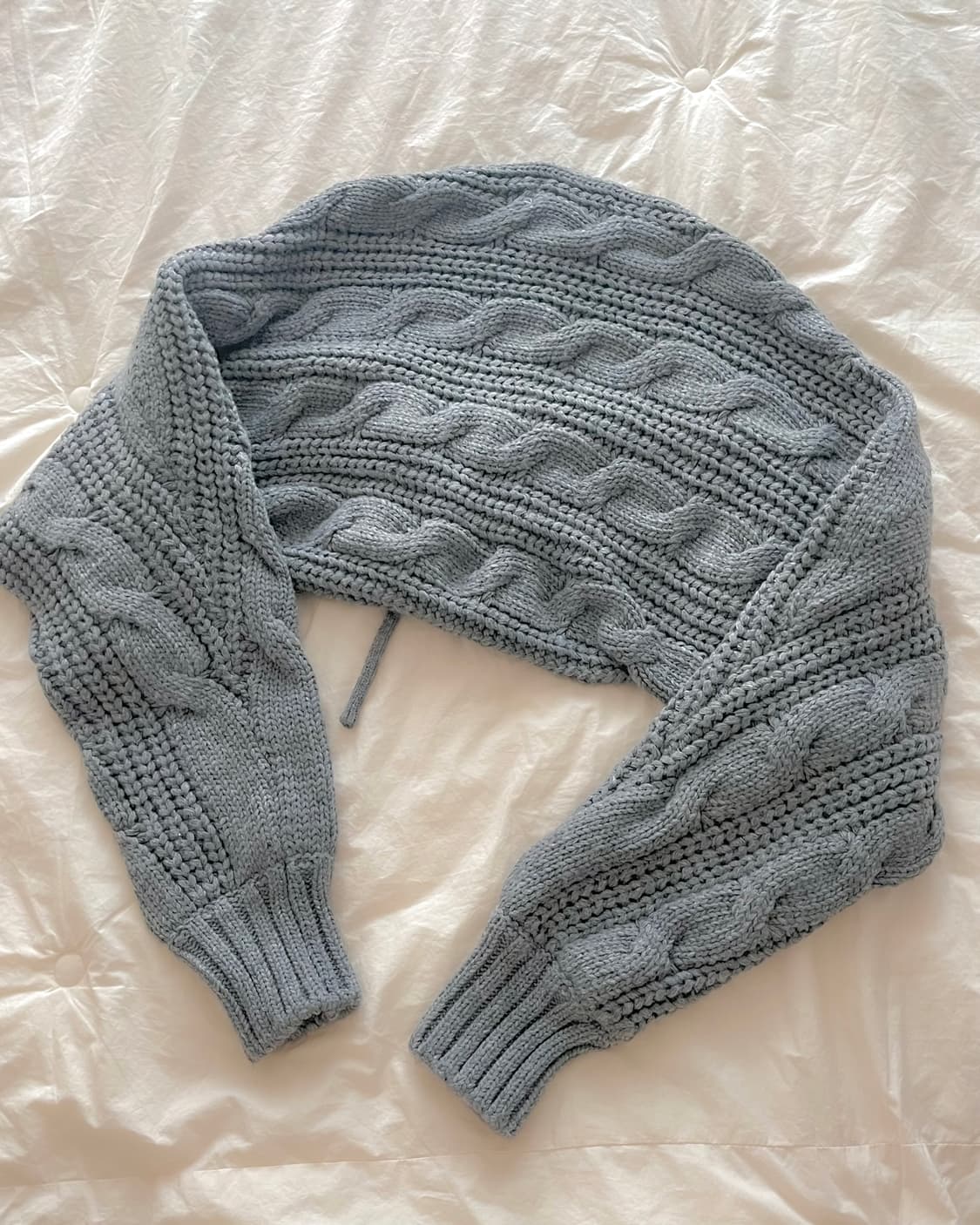 쓰리타임즈 23fw 케이블 볼레로 가디건 멜란지그레이 상품이미지3