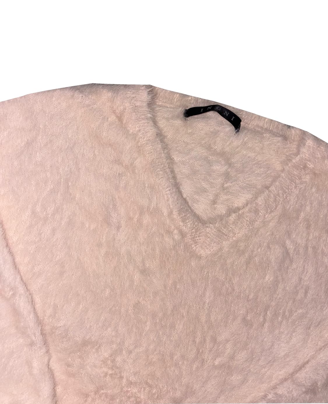 Y2k 갸루 인디핑크 연핑크 딸기우유 앙고라 브이넥 울 니트 상품이미지3