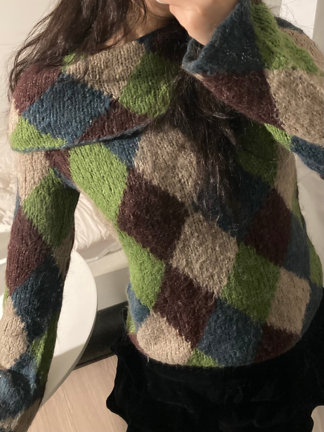 vintage check knit 상품이미지3