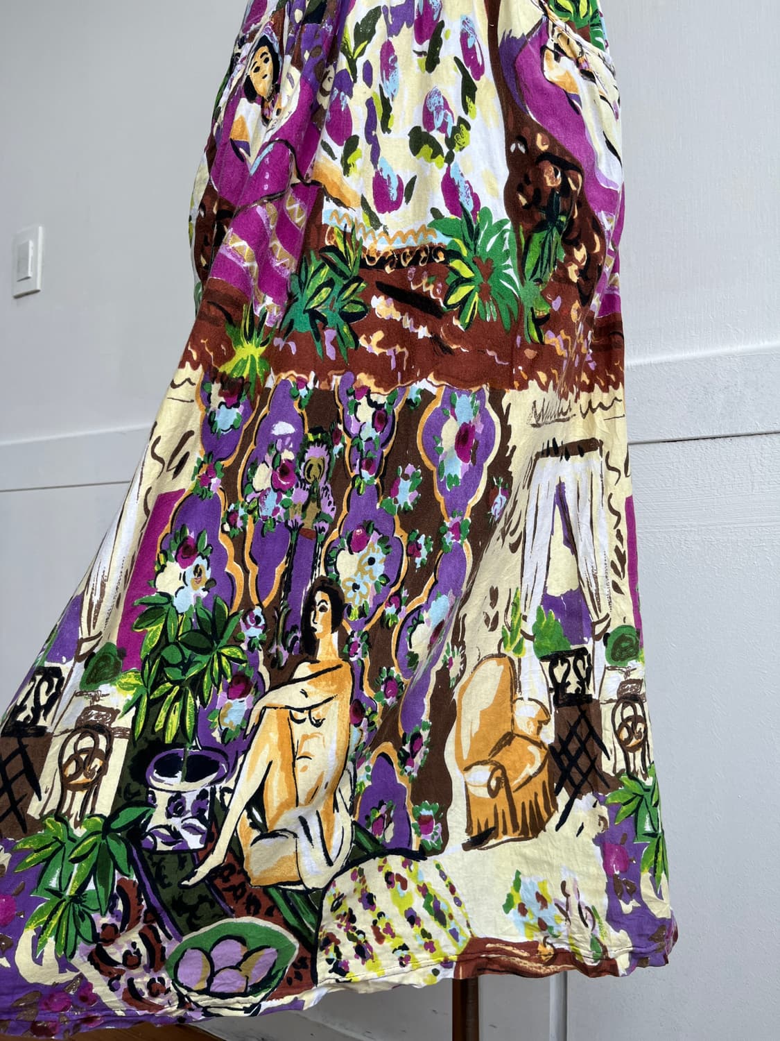 HIGH-TECH 퍼플 보헤미안 아트 패턴 원피스 상품이미지3