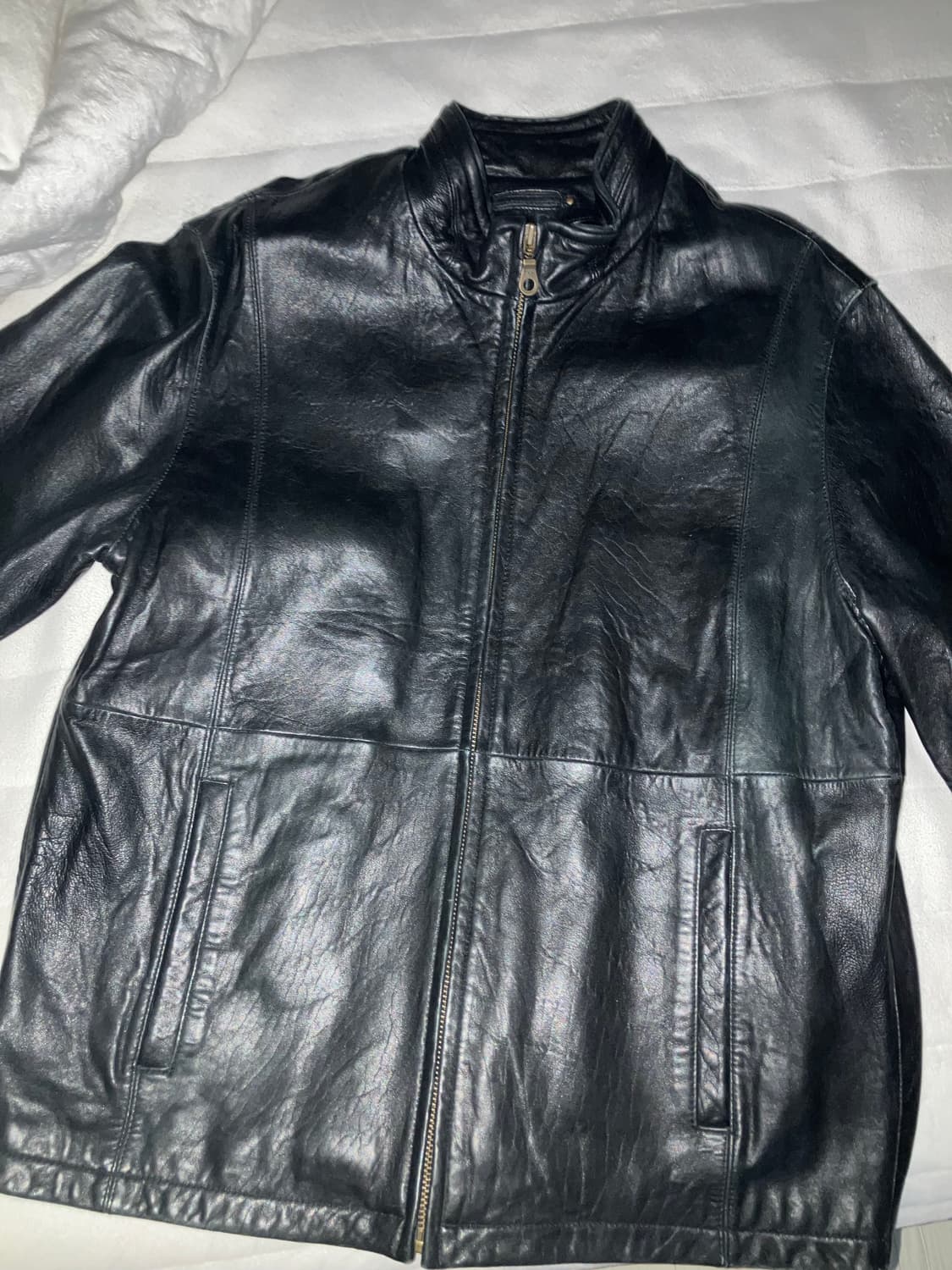 빈티지 가죽자켓 레더 블루종 레더 봄버자켓 상품이미지1