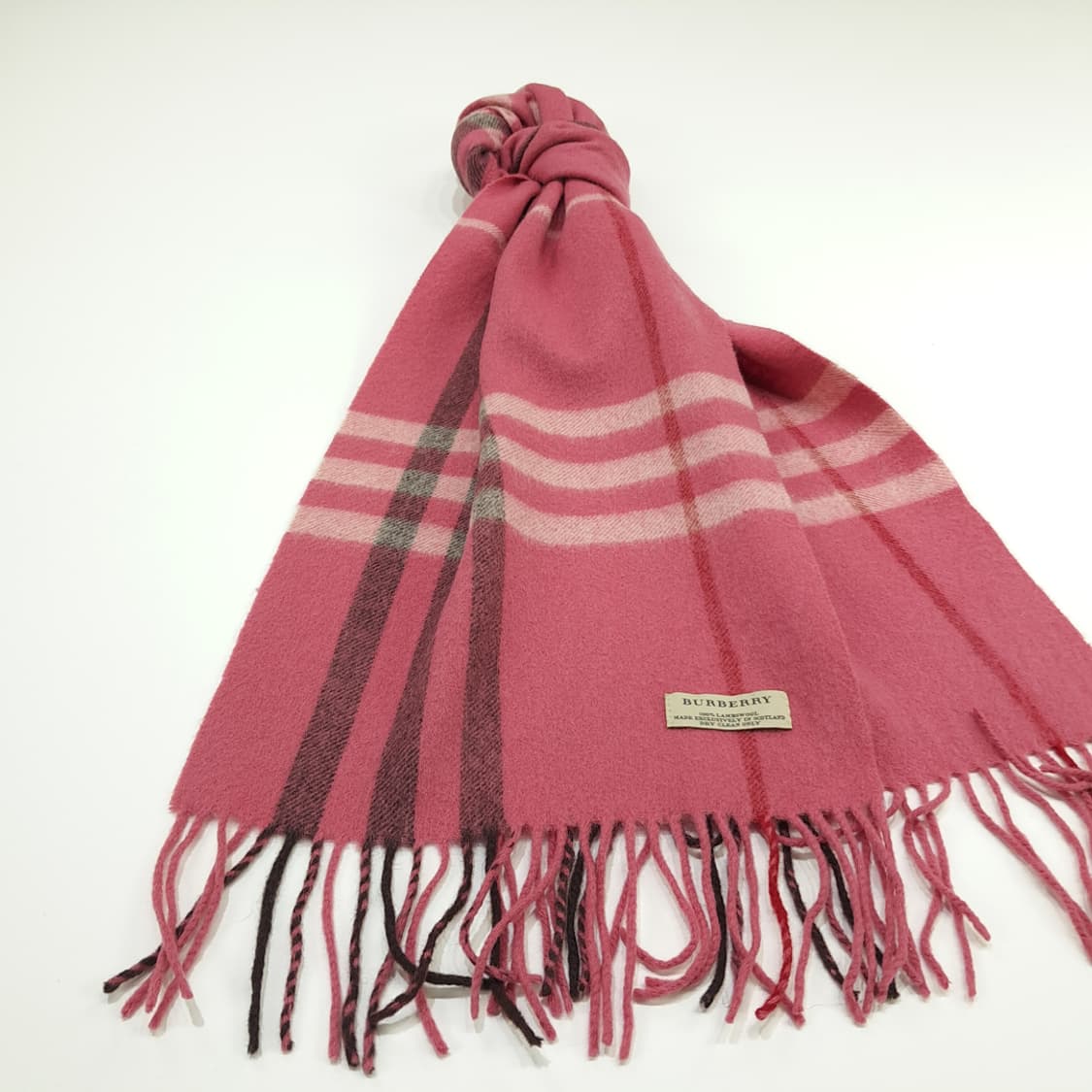 MX159 버버리 핫핑크 자이언트 노바체크 램스울 목도리 머플러 상품이미지2