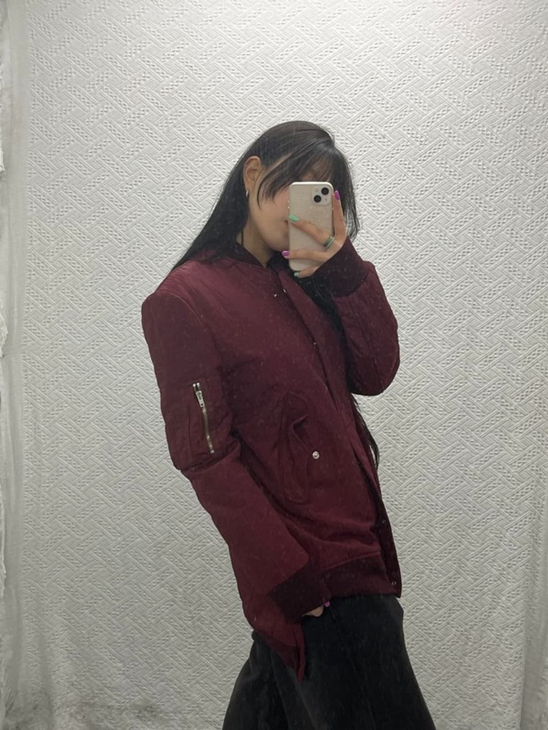 골든 구스 레트로 버건디 항공 자켓 M C06784 상품이미지2