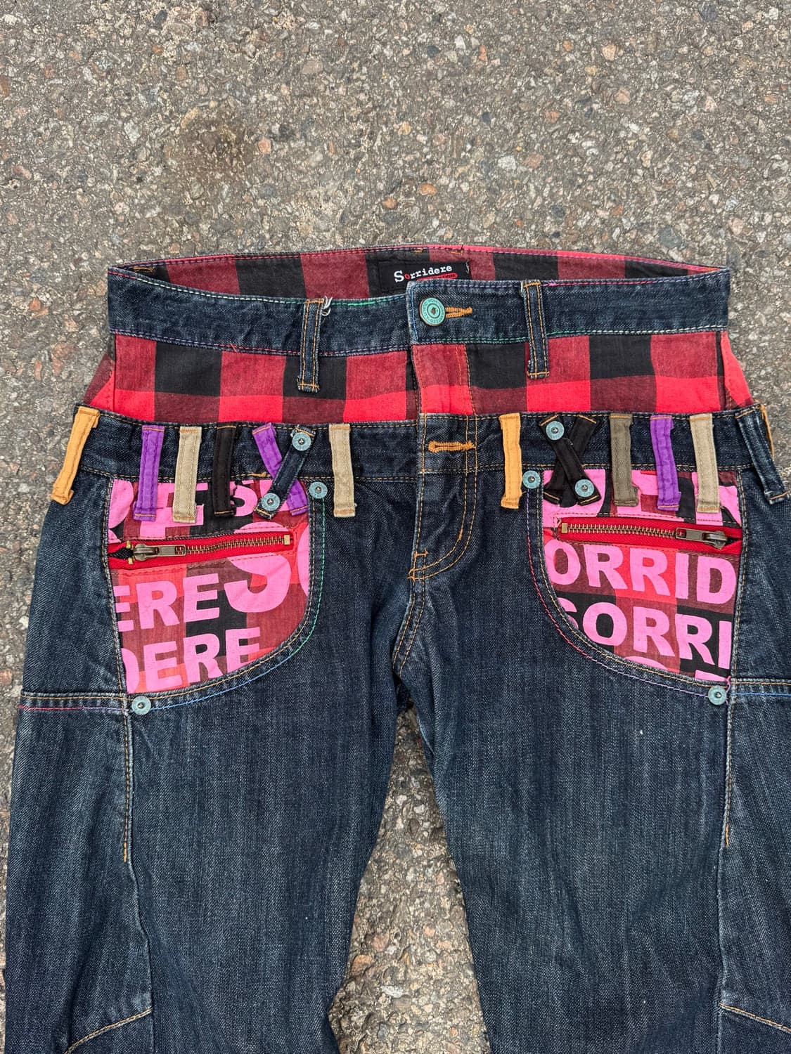 00’s Y2K Double Belt Sagging Denim Pants 상품이미지2
