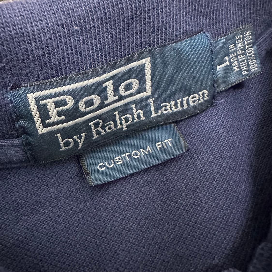 POLO 폴로 랄프로렌 카라티 반팔티셔츠 네이비 커스텀핏 L 상품이미지3