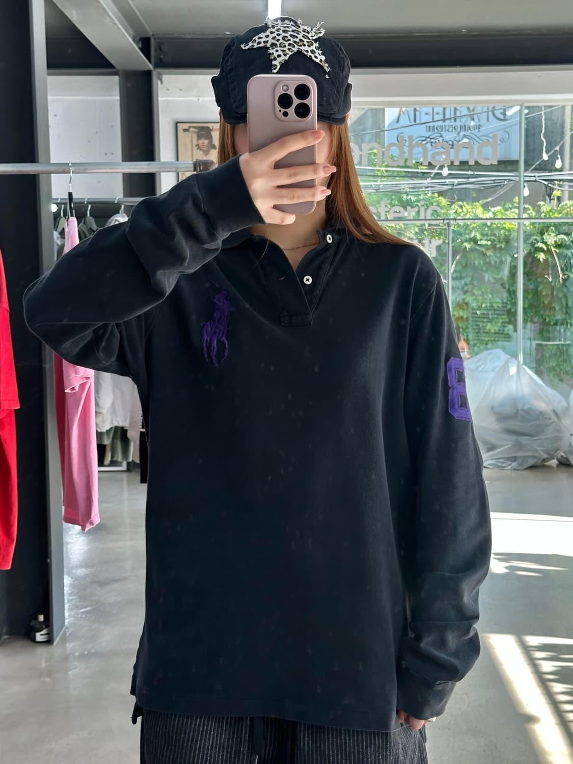 폴로랄프로렌 빅포니 넘버링 Pk 롱슬리브 블랙 상품이미지1