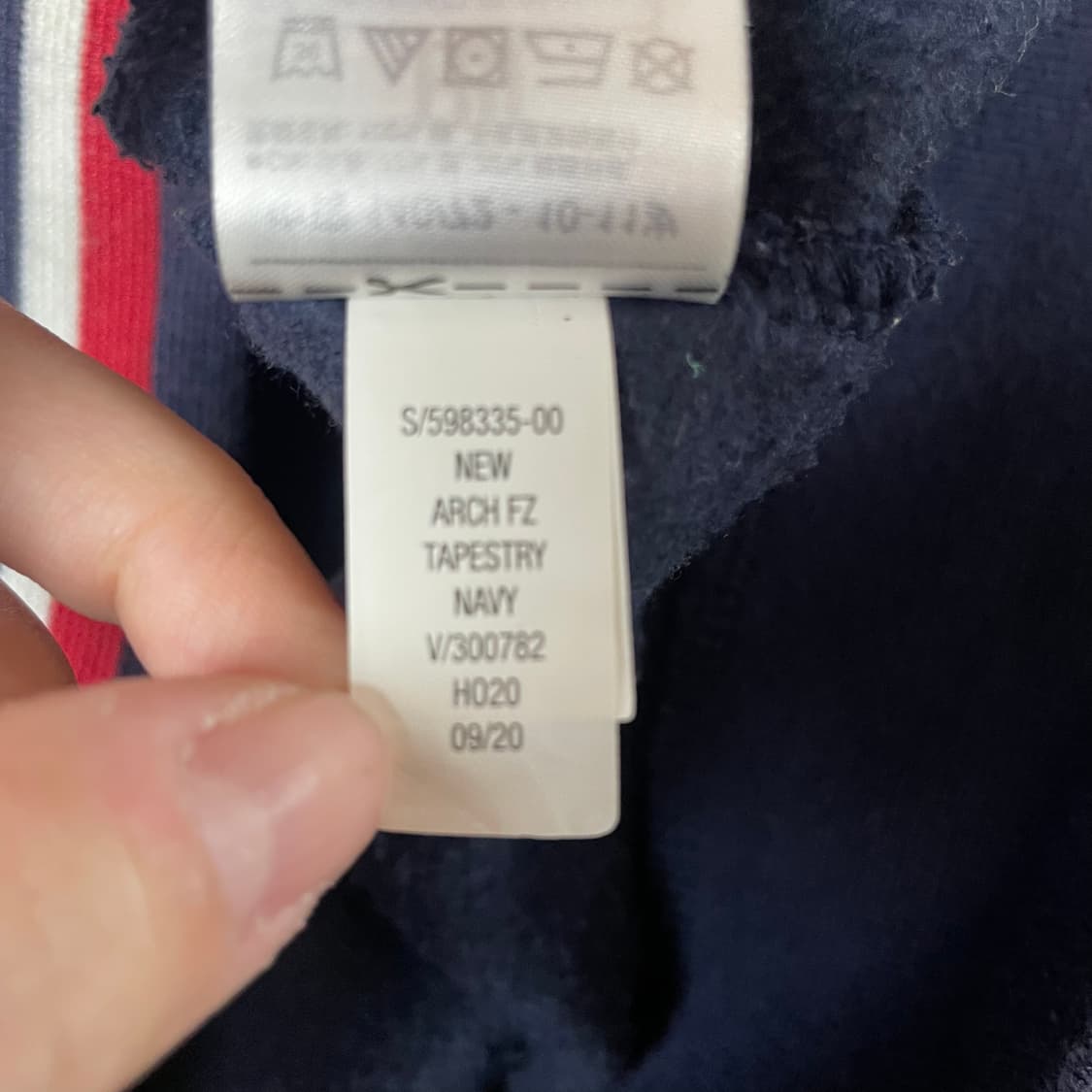 갭 키즈 네이비 레드 포인트 라인 후드 집업 L 상품이미지7