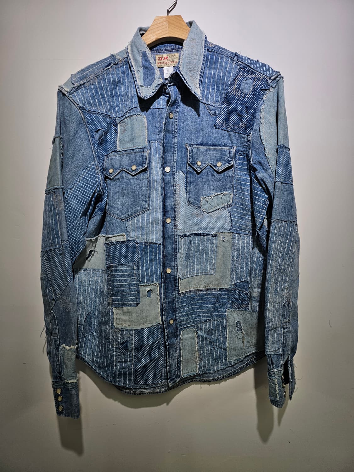 RRL 패치워크 데님 웨스턴 셔츠 L 상품이미지1