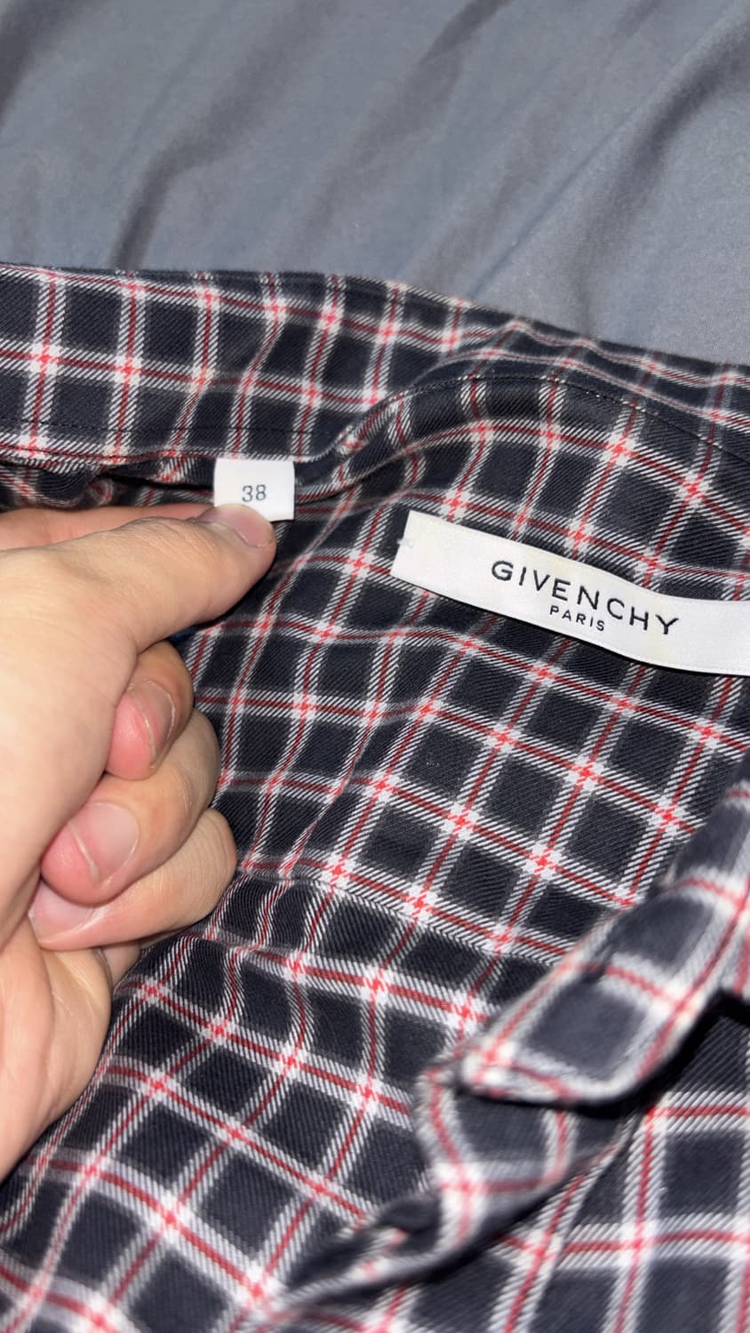 지방시 스타패치 15FW 리카르도 자수 플란넬 체크셔츠 38사이즈 상품이미지4