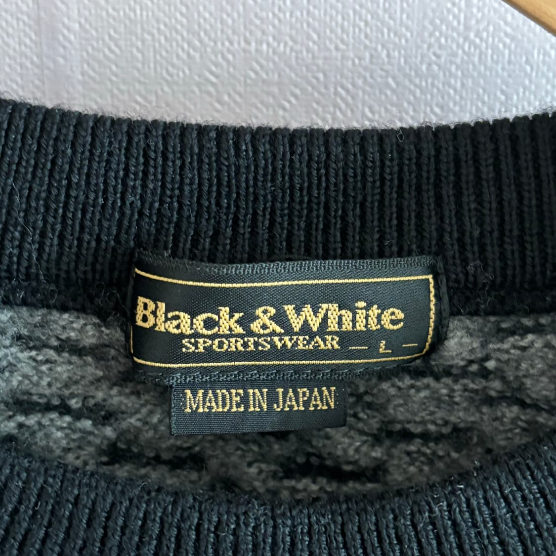 블랙앤화이트 골프 니트 95 163 일본 수입 정품 패턴 상품이미지3