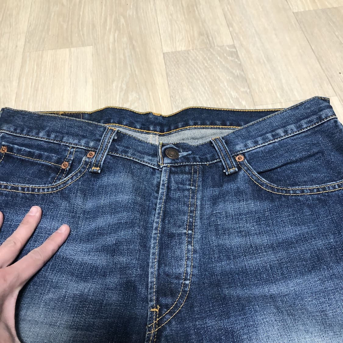 (33) 00's 리바이스 508 버튼플라이 와이드핏 워시드 데님 상품이미지7