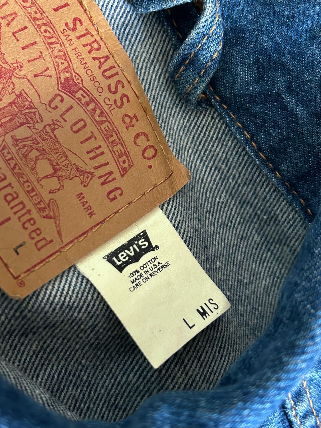 90~00s 리바이스 데님자켓 Made in USA 상품이미지4