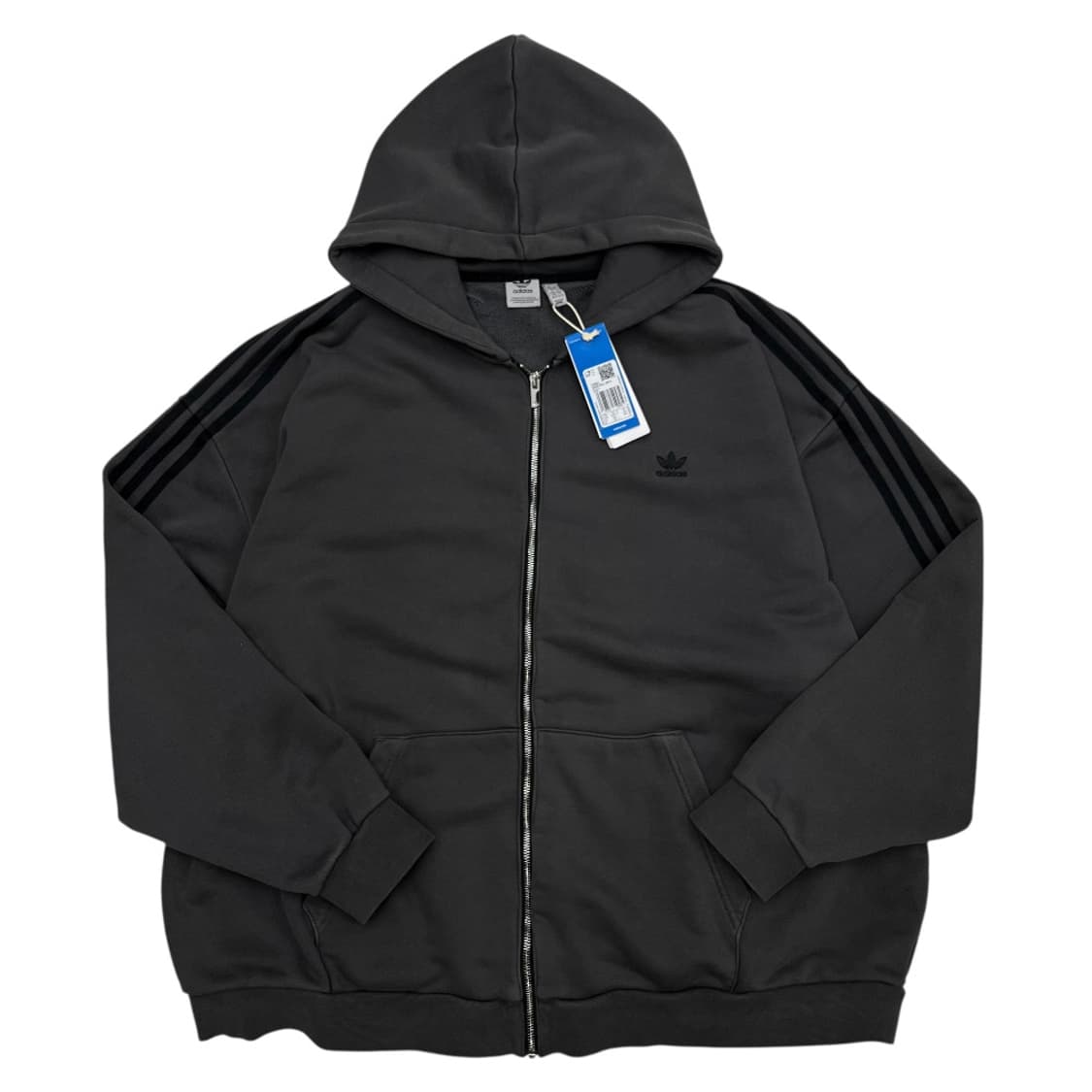 아이다스 블랙로고 차콜 후드집업 2XL 상품이미지3