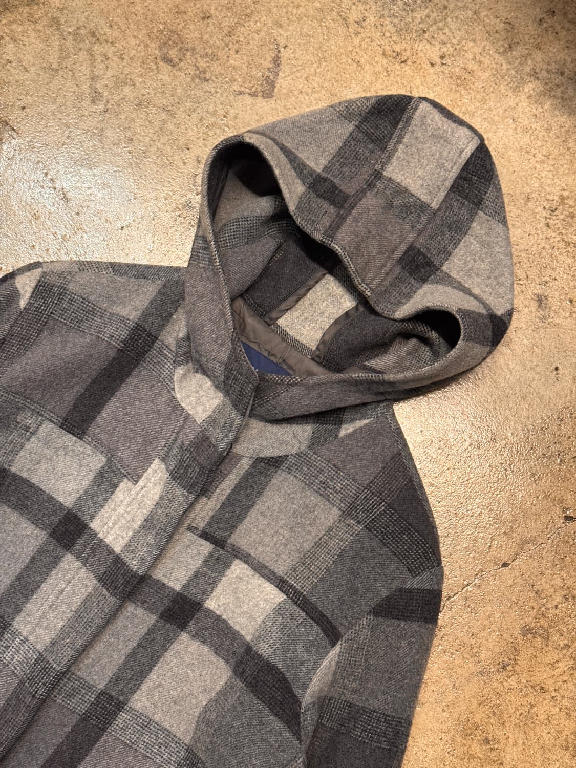 44-66 ) JPN Hooded Check Single Coat 상품이미지4