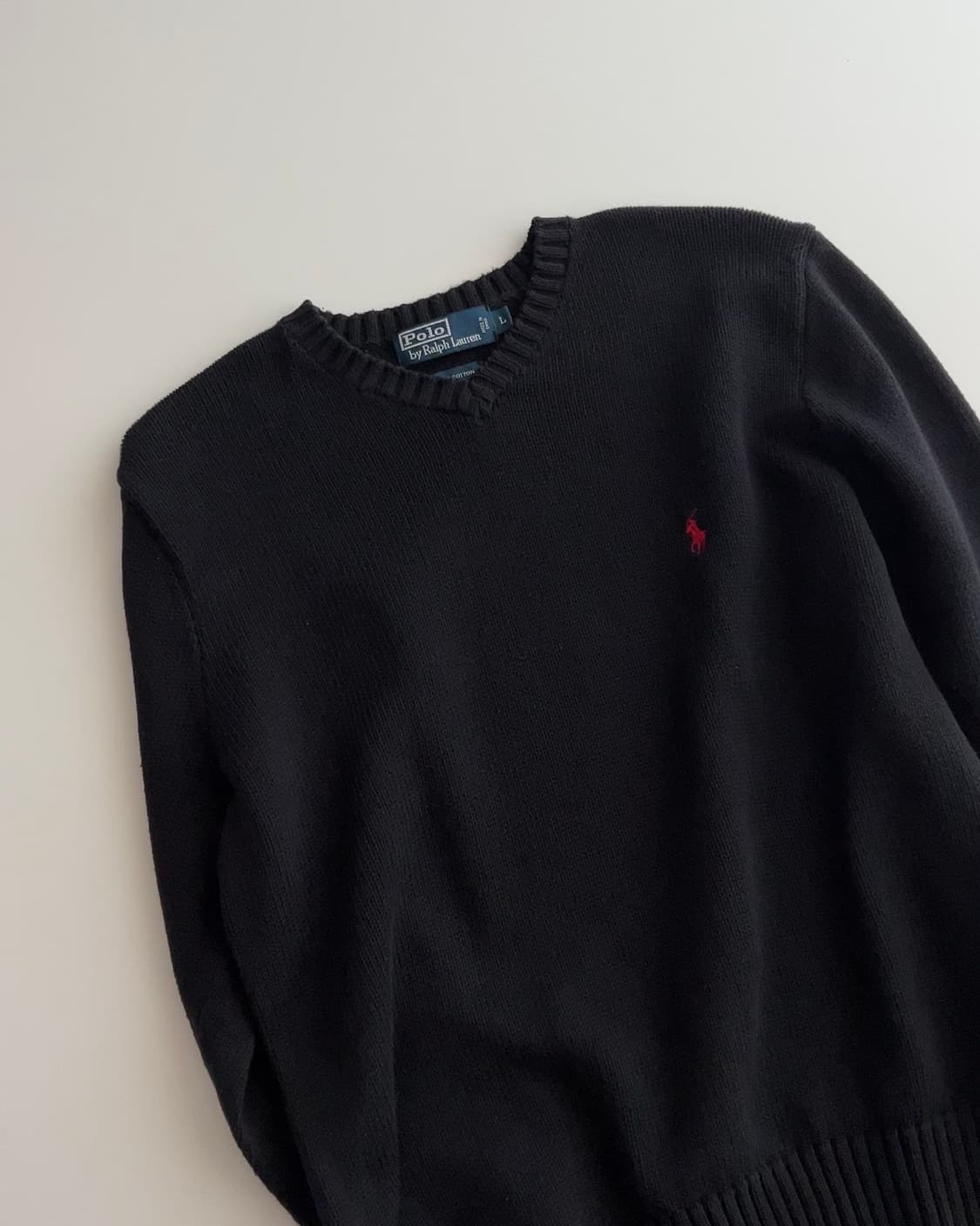 폴로 랄프로렌 블랙 브이넥 니트 L 상품이미지5