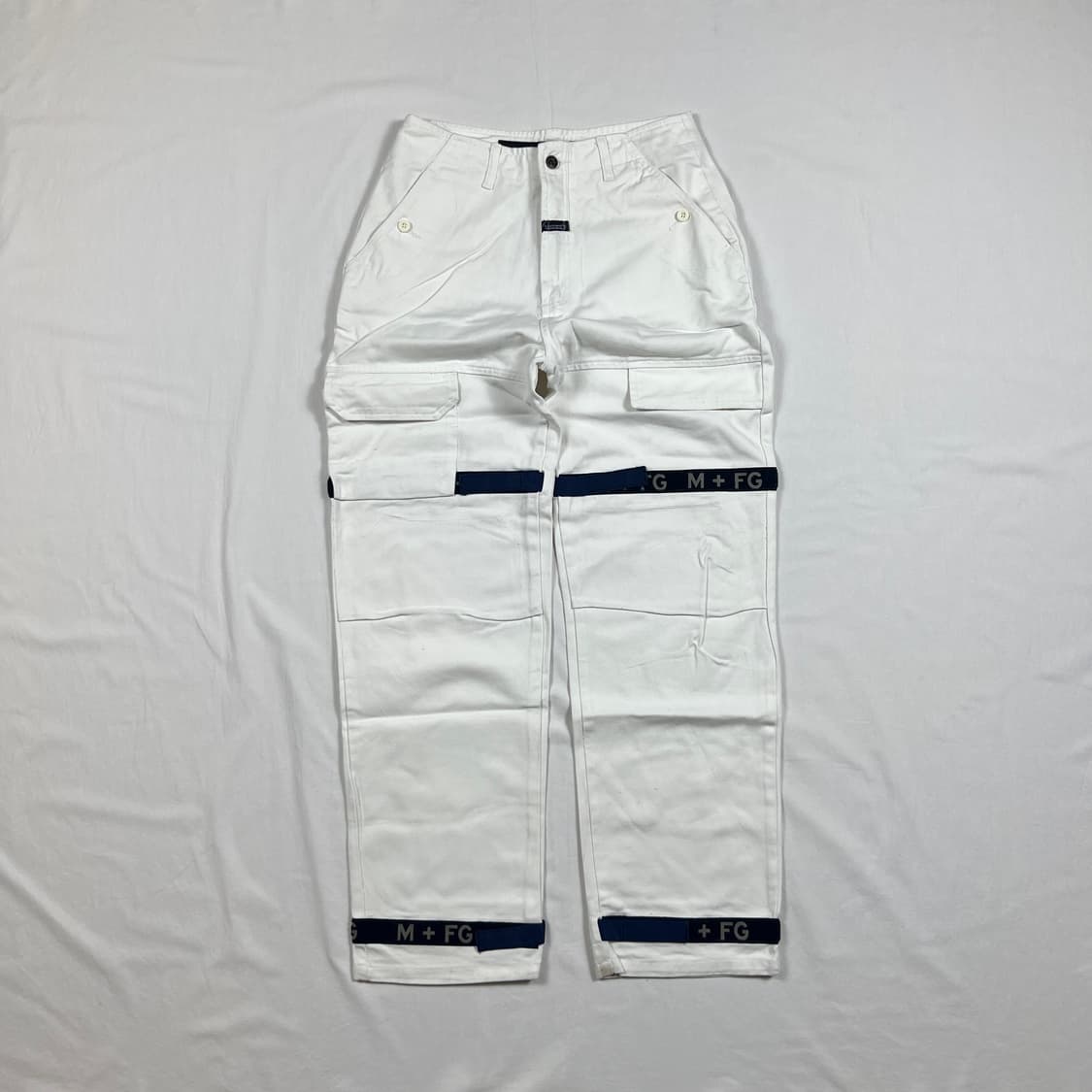 90‘s 마리떼프랑소와저버 스트랩 화이트 팬츠 바지 상품이미지1