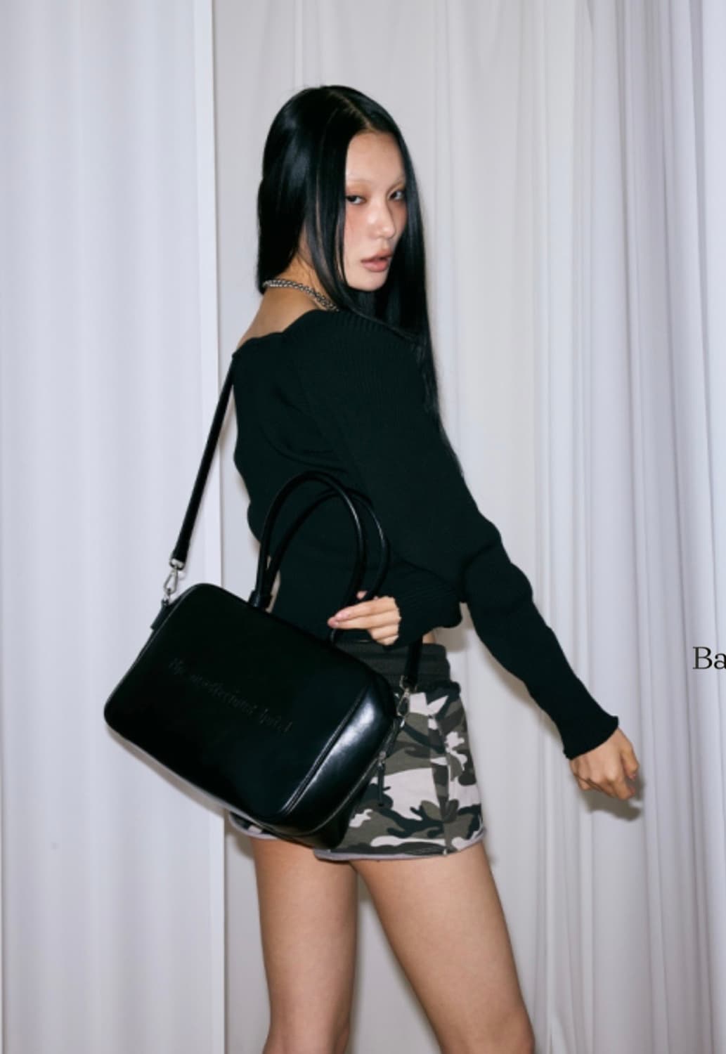 더미스테리어스호텔 카우 레더 스퀘어 백 상품이미지2