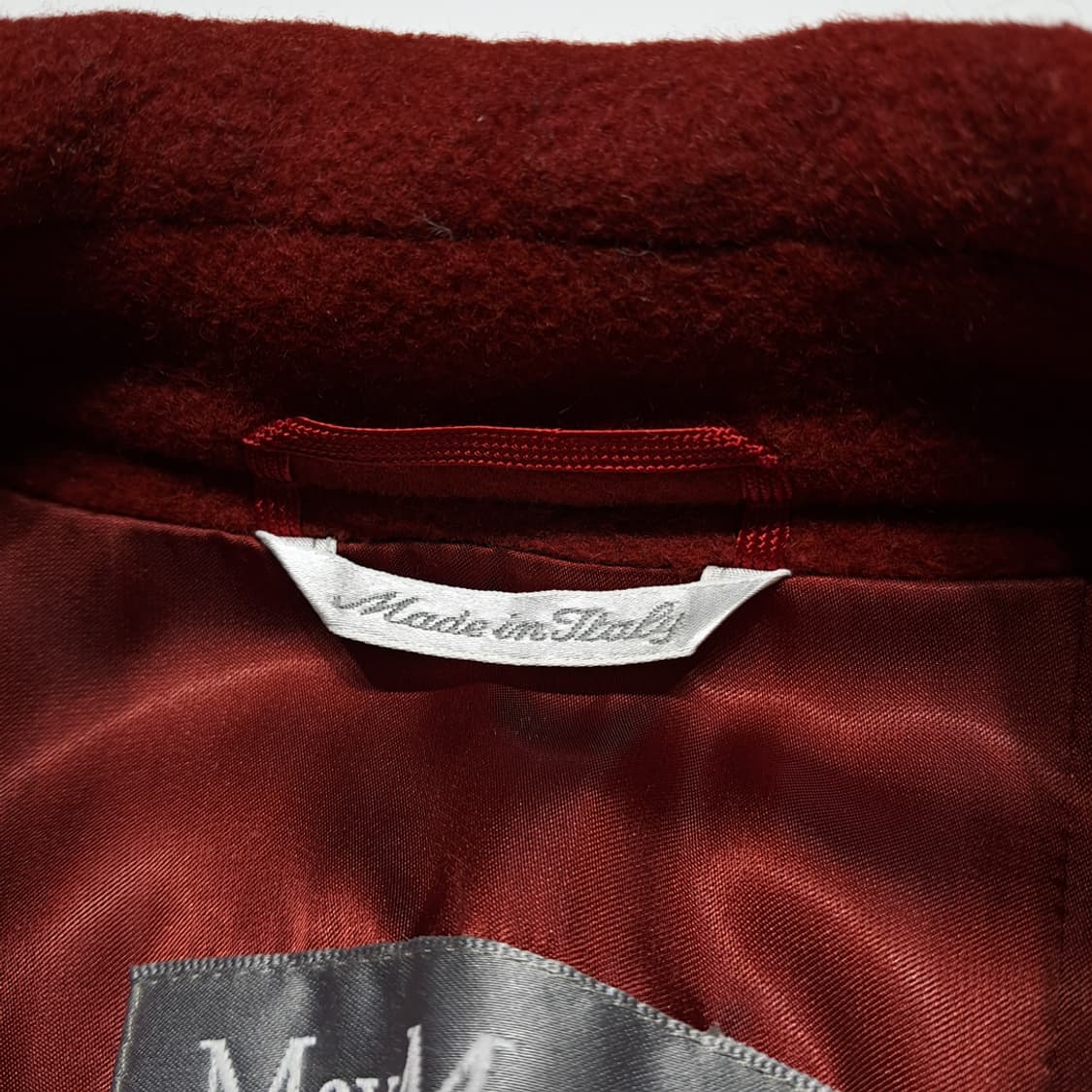 CL229 L 막스마라 90s 이태리판 앙고라울 실버라벨 레드 코트 상품이미지4
