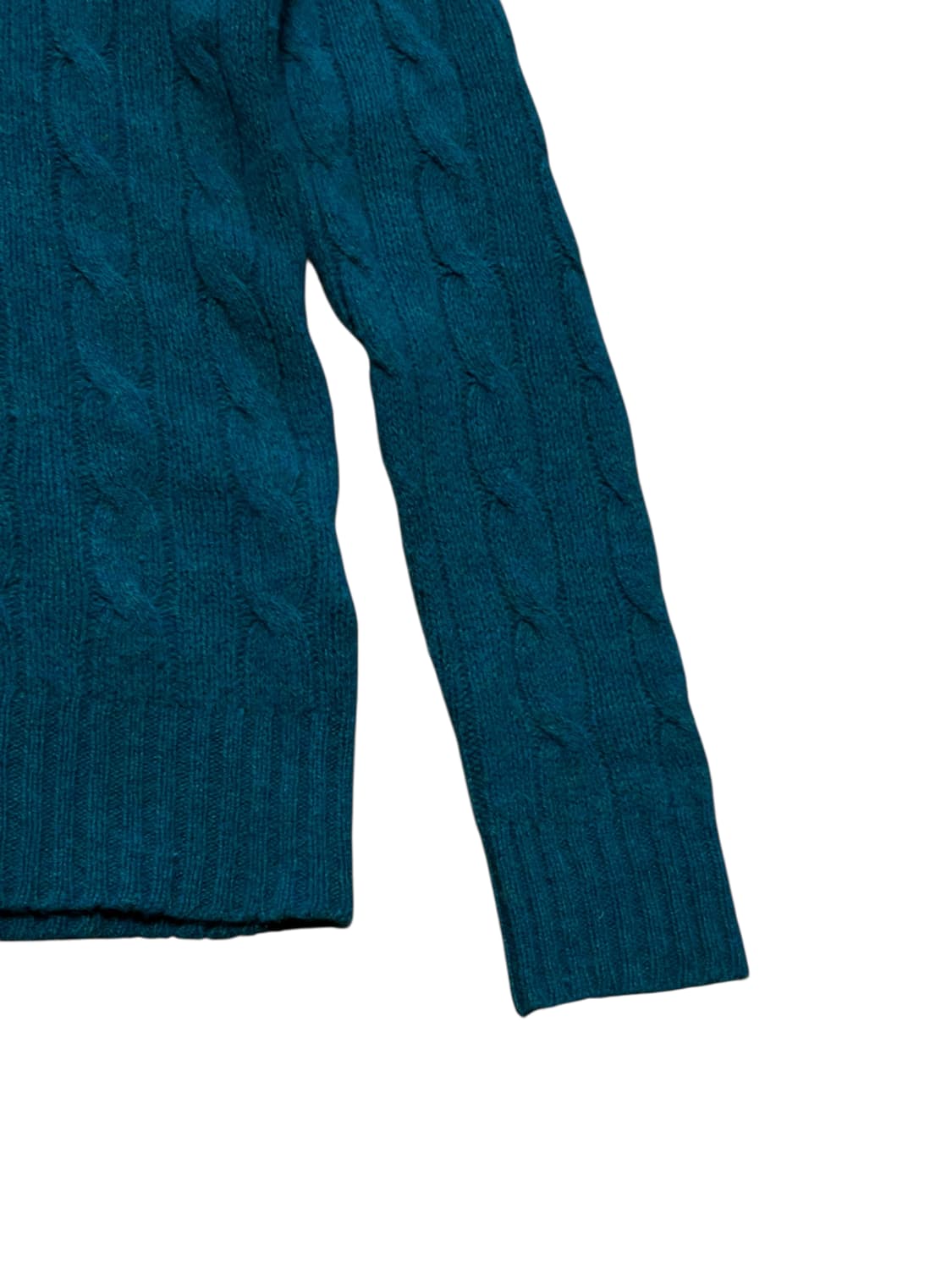 폴로랄프로렌 울캐시미어 브이넥 꽈배기 니트 s 그린 상품이미지3