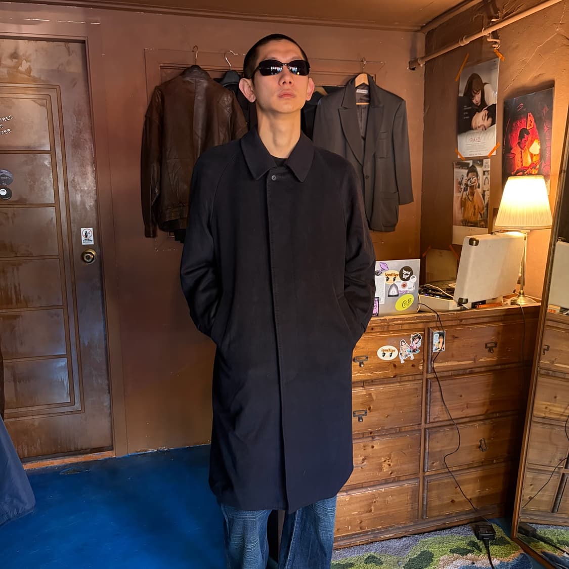 HENRY FORMAN CASHMERE 100% NAVY COAT 상품이미지1