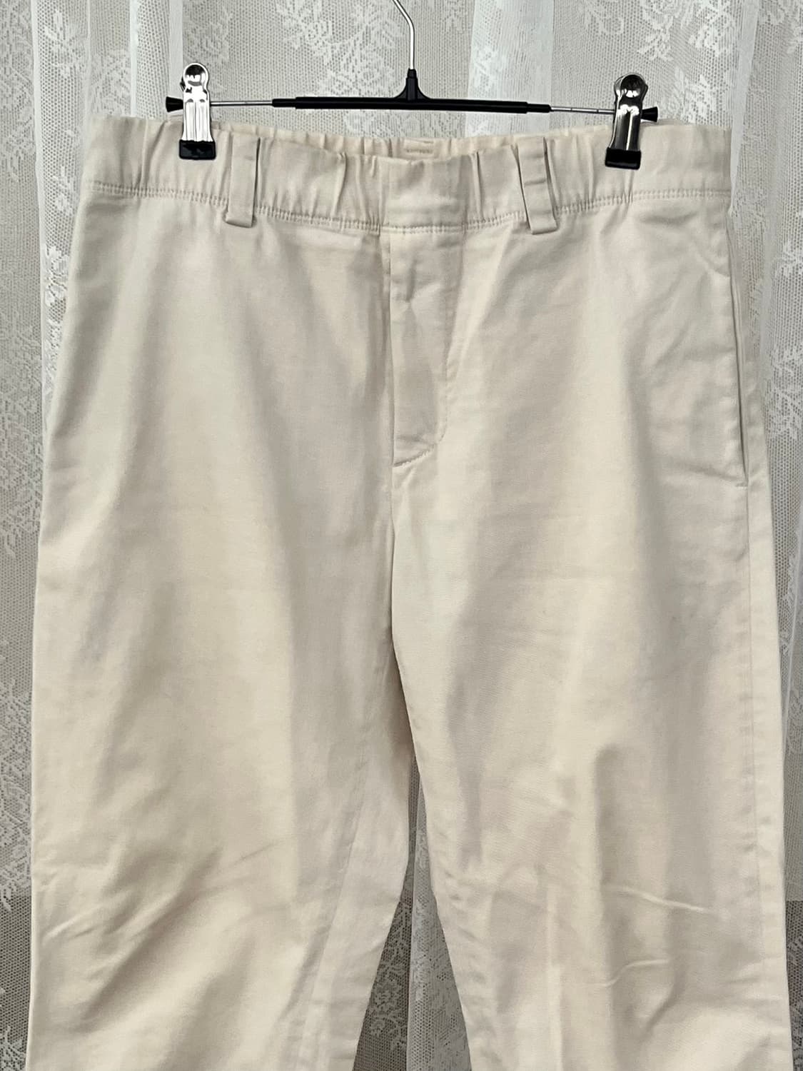 78-96) 한섬 시스템 테이퍼드핏 밴딩 코튼 팬츠 아이보리 상품이미지3