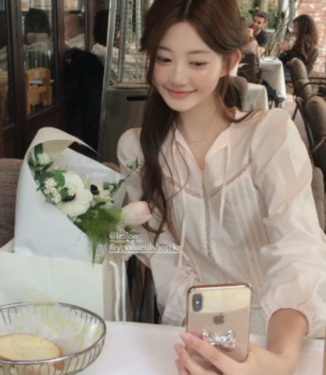 윤슬샵 breath 블라우스 핑크 상품이미지1