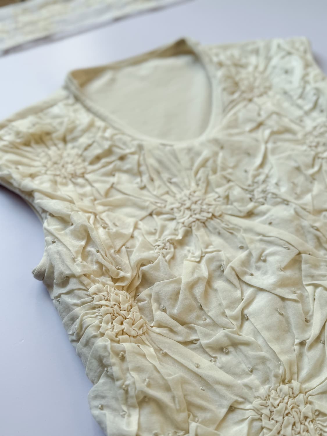 Boucle Floral Pin-Tuck Top 0312 상품이미지3