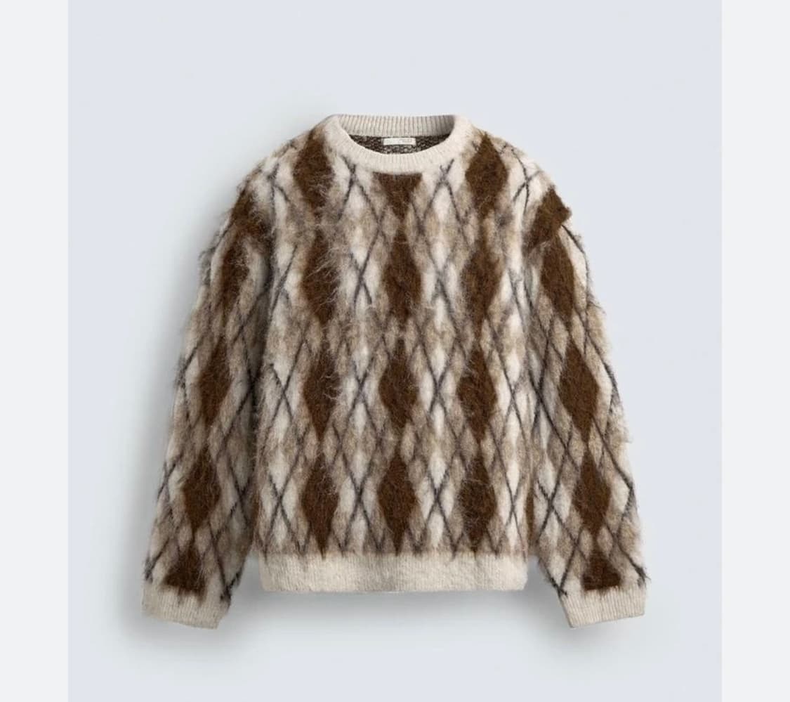 자라 아가일 모헤어 니트 상품이미지1