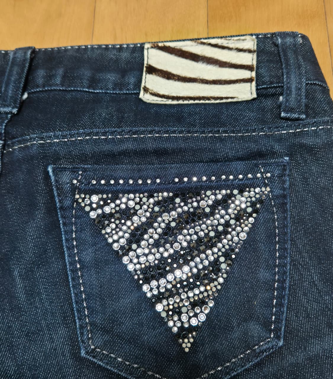 개미친 y2k 지브라 로우라이즈 스키니진 상품이미지1