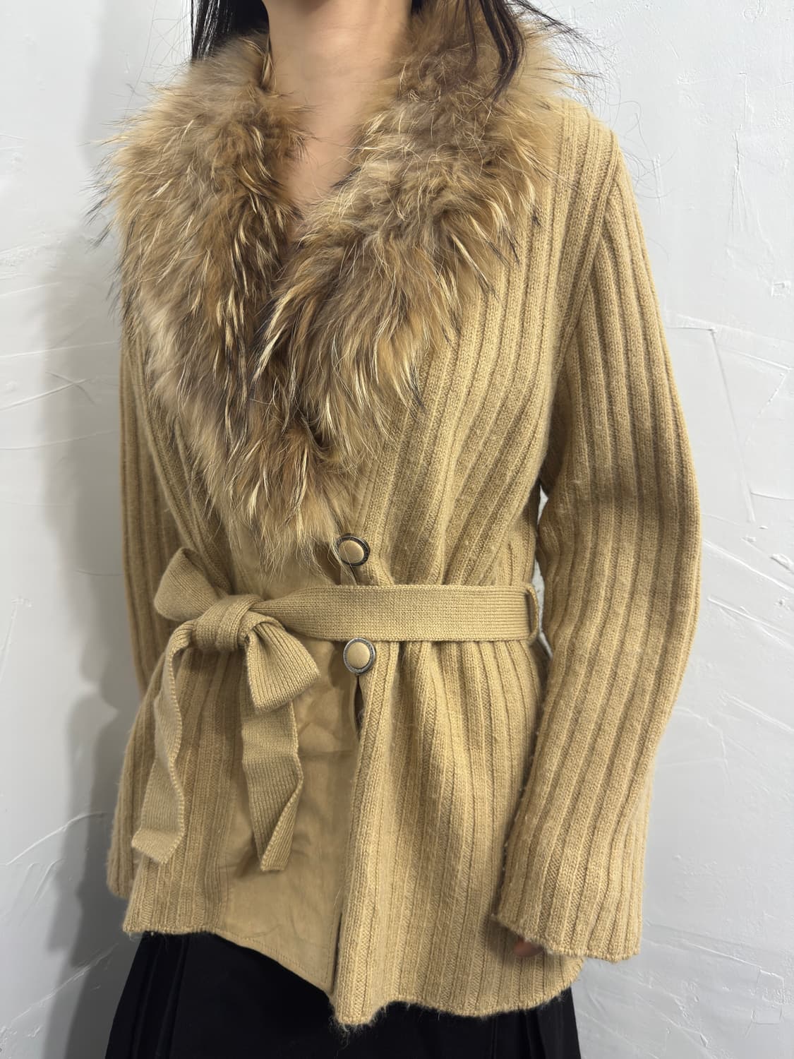 Courreges fur wool cardi coat 상품이미지3