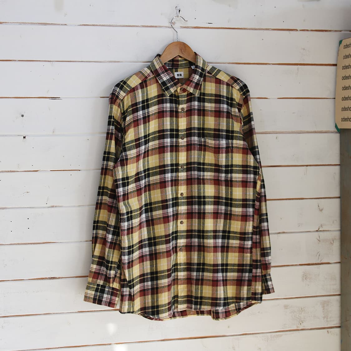 (착용컷) 유니클로 체크 셔츠 (남성용 105) 상품이미지1