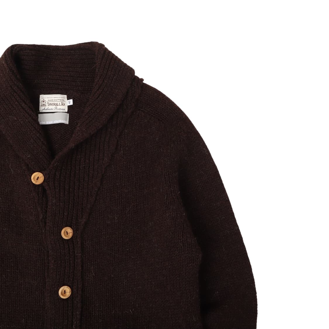 Inverallan 인버알란 브라운 핸드니트 울 가디건 상품이미지3