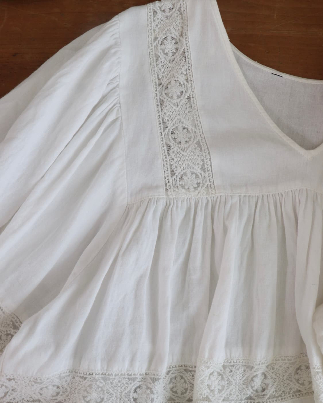 Vintage Lace Puff Cotton Blouse 상품이미지9