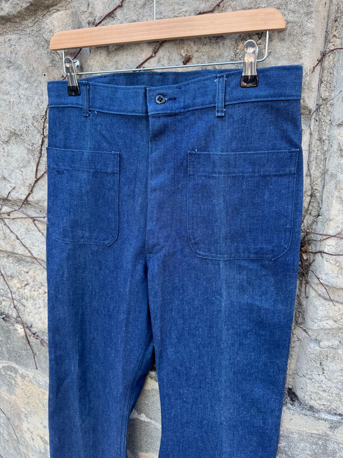 80s 미군 미해군 오리지널 usn 벨바텀 덩가레 세일러 데님 팬츠 상품이미지3