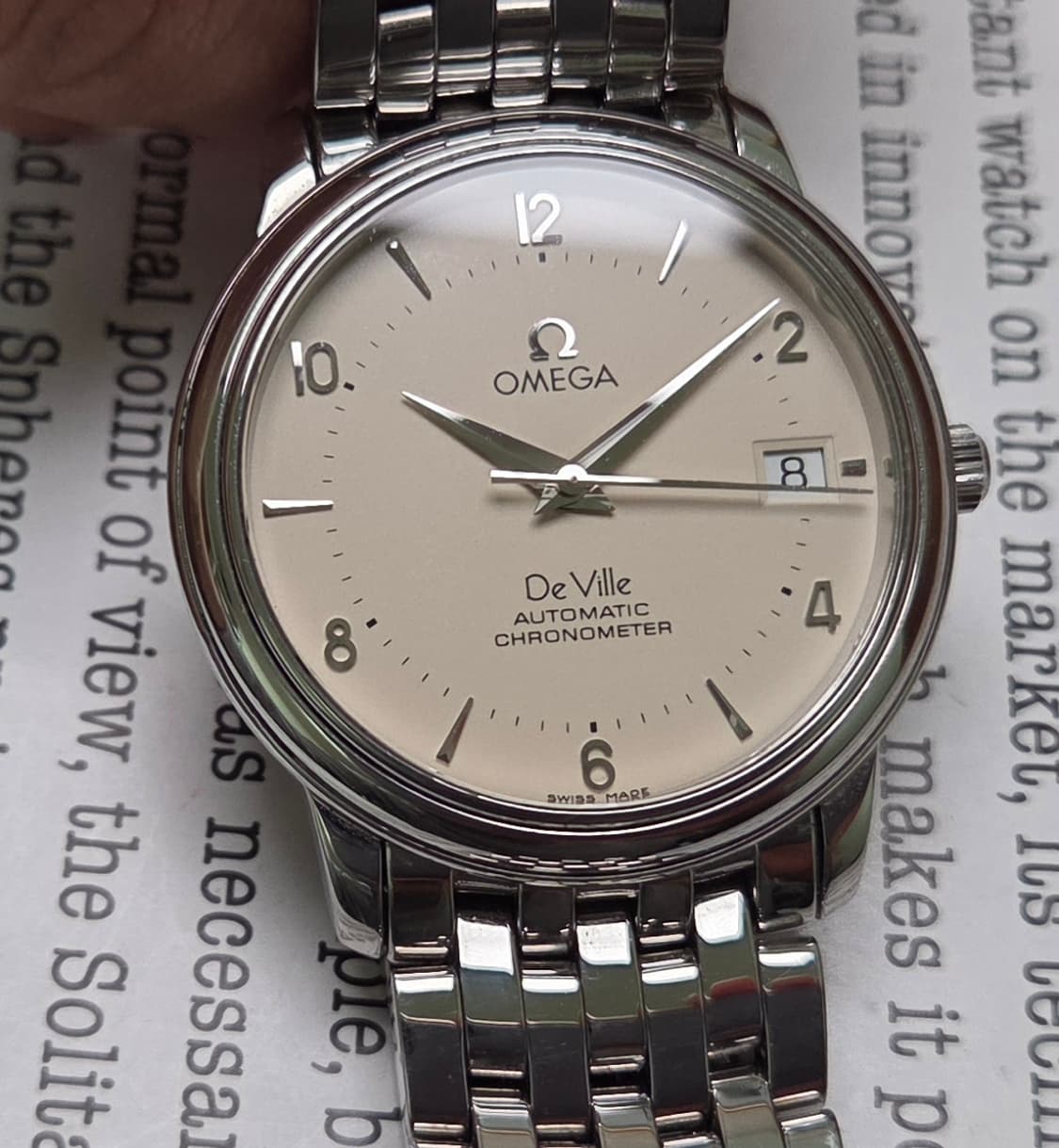 레어] 오메가 드빌 프레스티지 요구르트판 칼침핸즈 상위 크로노미터 오토매 상품이미지1