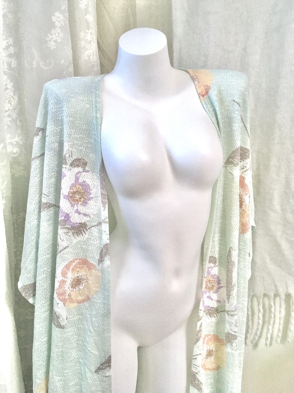 오리엔탈 플라워 민트 롱 가디건  상품이미지4