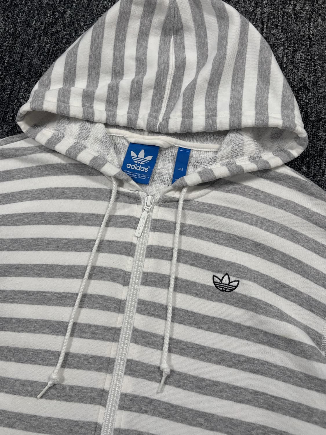 아디다스 그레이 스트라이프 후드집업 상품이미지4