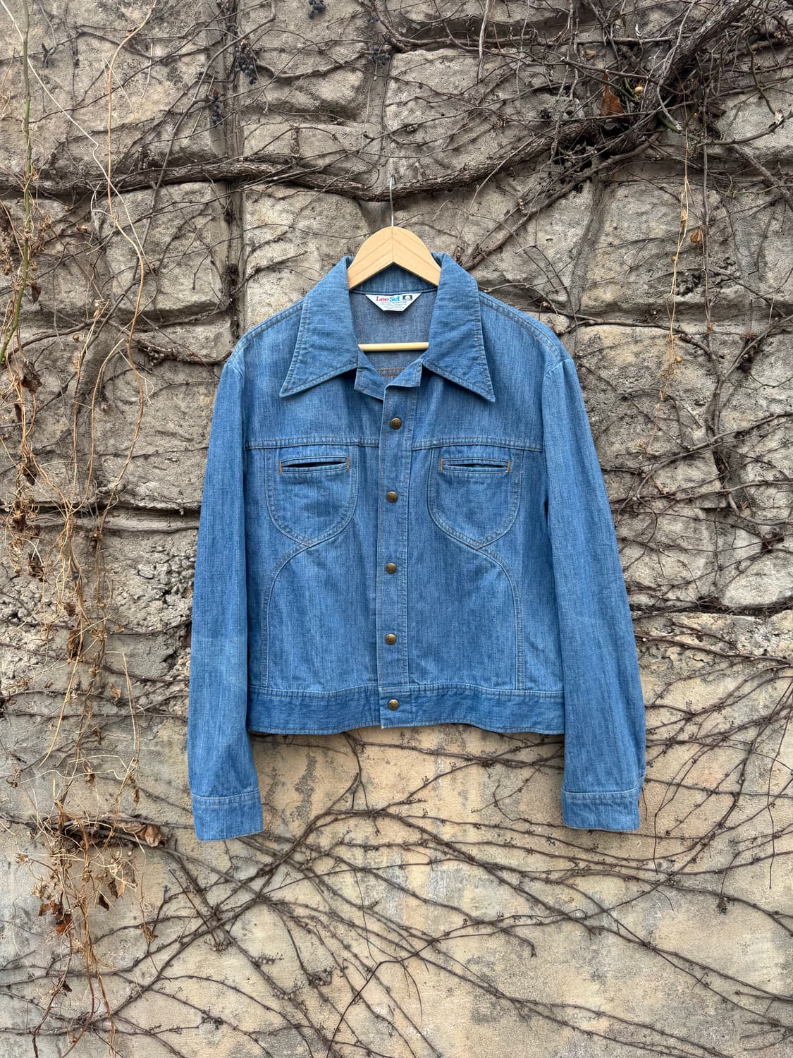 70s lee 빈티지 웨스턴 몰스킨 데님 트러커 자켓 상품이미지1