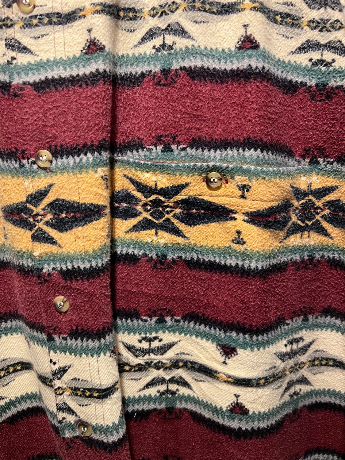 [L]90's USA 빈티지 나바호 패턴 컬러 스트라이프 샤모아 셔츠 상품이미지3