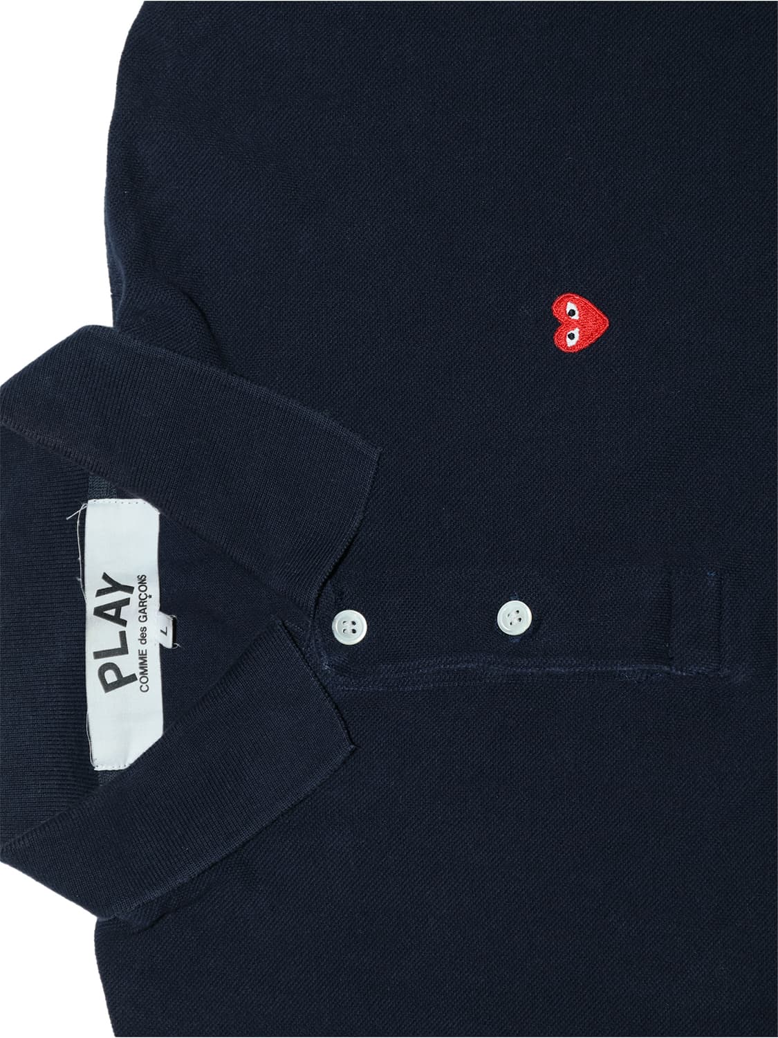 [정품]꼼데가르송 플레이 레드 하트 폴로셔츠 네이비 L 상품이미지4