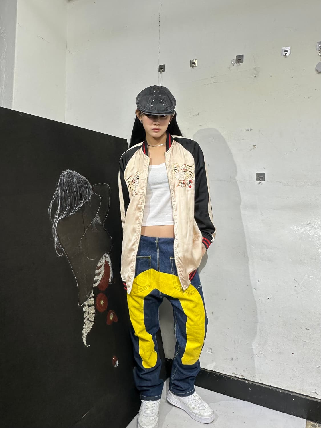 Jpn 일본빈티지 오리엔탈 디빅 베이지 닭 스카잔 자켓 상품이미지1