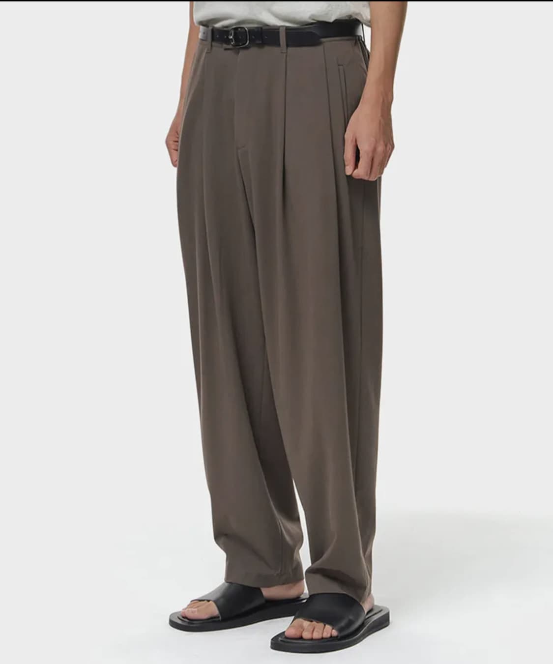 비얼디드키드/밴딩 실루엣 팬츠 브라운/S 상품이미지1