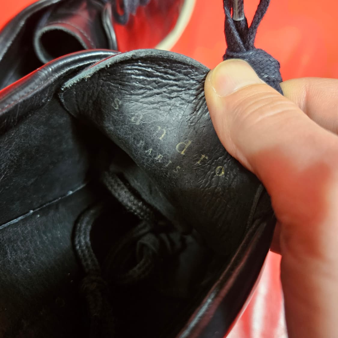 산드로(SANDRO) 유광 가죽 스니커즈 42size 상품이미지5